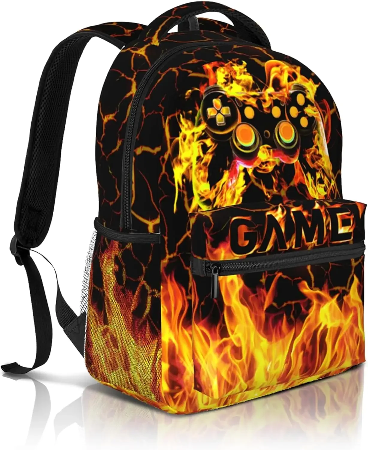 Abstract Gamepad Backpack Games Gaming Travel Laptop Backpack Water Resistant Bags Bookbag Travel Hiking Camping Daypack