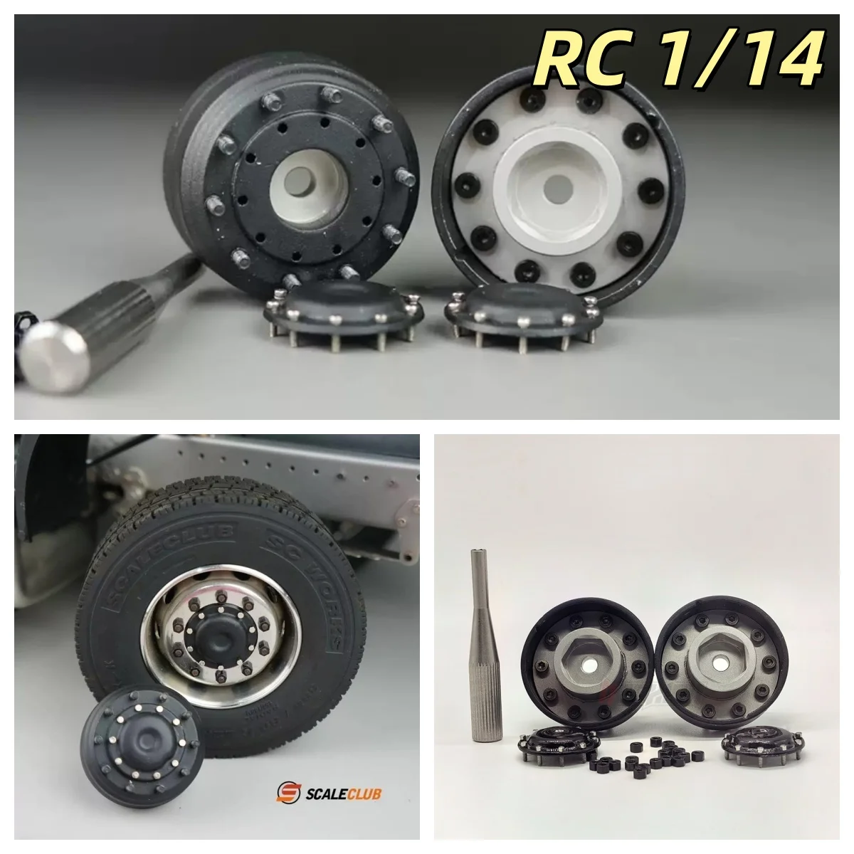 Scaleclub Simulation Front Wheel Hub Connector For 1/14 Tamiya RC Tractor Truck Upgrade Parts