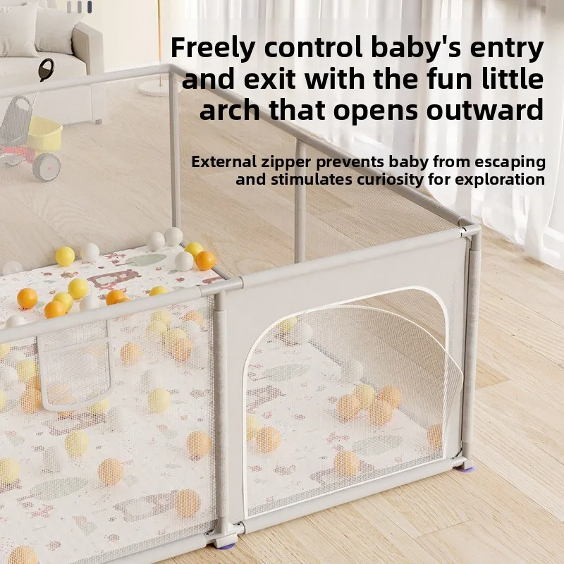 Baby game fence indoor home baby children crawling mat guardrail toddler safety guardrail bed and ground dual-purpose