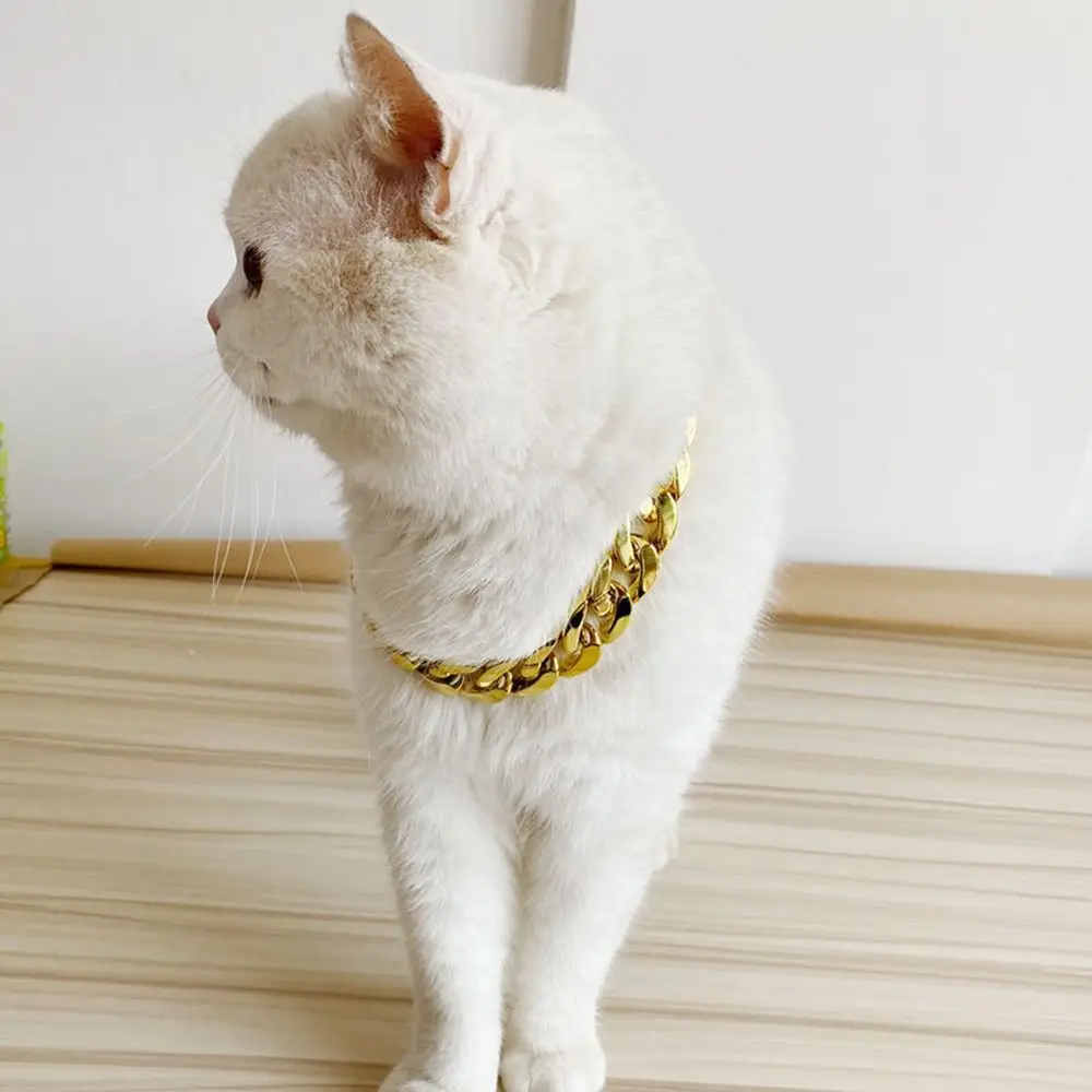 Pet Fashion Necklace Chain Dog Collar French Fighting Small Medium Dog Gold Collar Cat Dog Gold Necklace Pet Jewelry Accessories