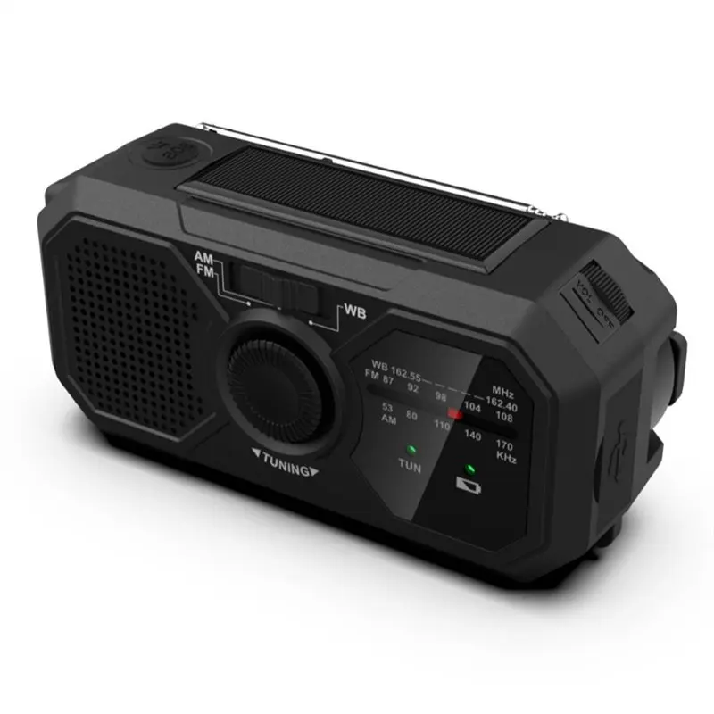 

Портативное солнечное радио JABS с ручным приводом, аварийный комплект с радиоприемником и ручным генератором, динамо-радио AM/FM/WB, портативная электростанция для аварийных ситуаций