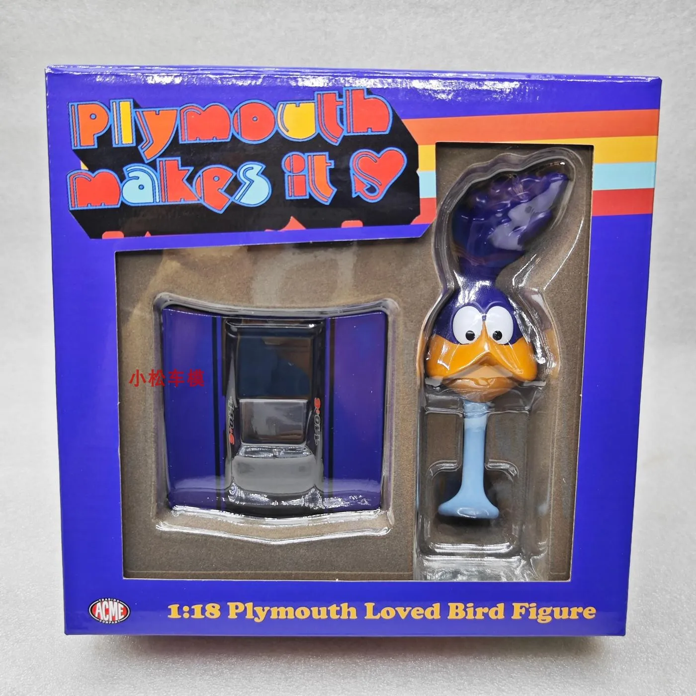 

ACME 1: 18 Plymouth Loved Bird Ornament Purple Car Model Collection Toys Gifts