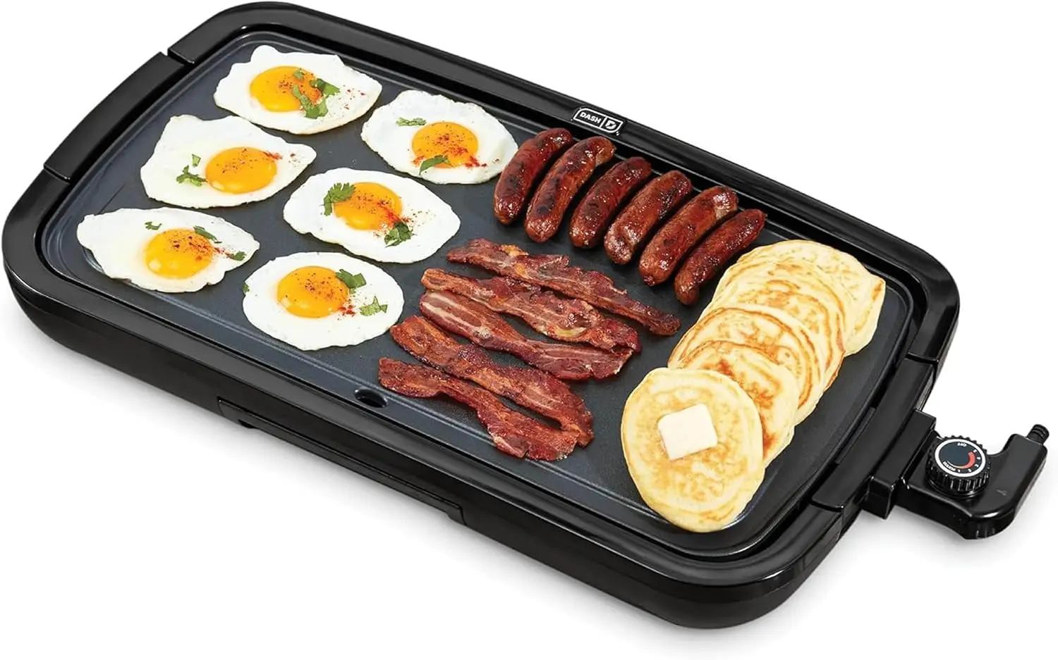

Deluxe Everyday Electric Griddle with Dishwasher Safe Removable Nonstick Cooking Plate for Pancakes, Burgers, Eggs and more