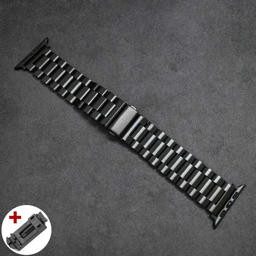 애플 워치용 스테인리스 스틸 밴드, 럭셔리 비즈니스 팔찌, IWatch Ultra2 49mm 시리즈 9 8 7 6 5 4 SE, 42mm, 44mm, 45mm, 38mm, 40mm, 41mm