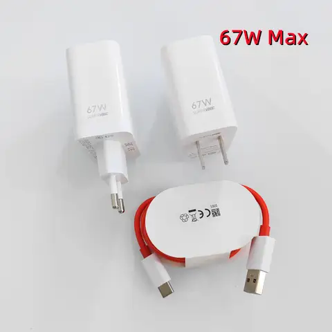 Caricabatterie Oneplus 67W spina ue/usa SuperVOOC adattatore di alimentazione a ricarica rapida cavo USB di tipo C per OnePlus 1 + 8 9 10 Pro 9R 8T 7 T Nord2 3