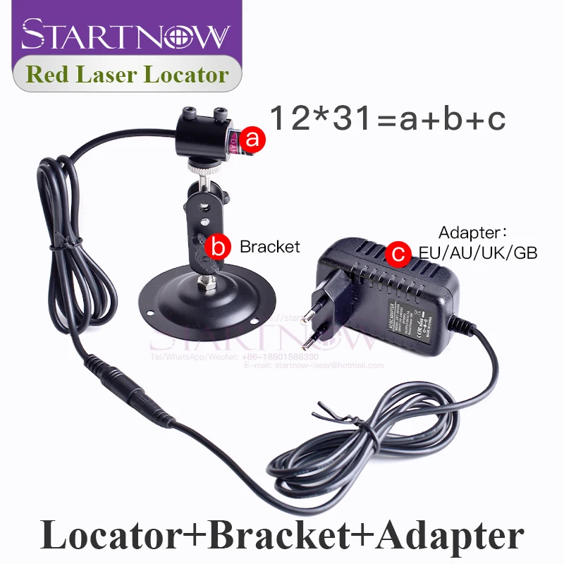 Set 12*31 With Holder & EU AU Adapter 650nm Adjustable Infrared Beam Dot Diode Module Laser Machine Laser Light Red Positioning