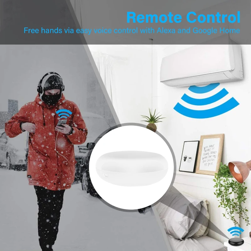 Tuya Smart Universal IR Remote WiFi With Temperature Humidity Sensor For Air Conditioner TV Works With Alexa, Home