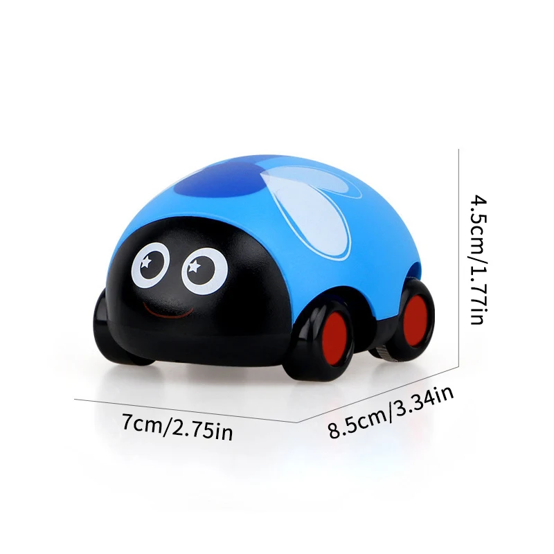 4Pcs Ladybug Shaped Vehicle For Cognitive Pull Back Car Non Battery Powered Fun For Parent Interaction Random Styles For Play