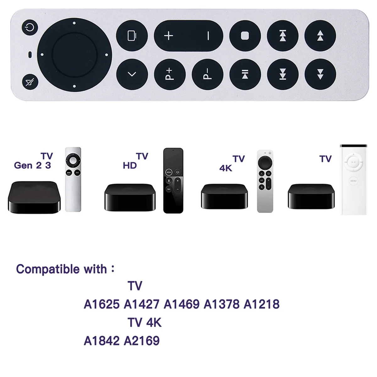 Fernbedienung für den Austausch der Apple 4-in-1-Fernbedienung