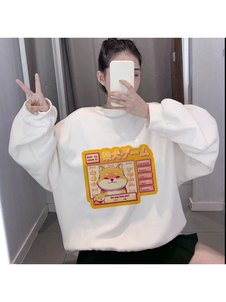 Kawaii Cute Shiba Inu Doge Print Hoodies Winter Autumn Pullovers Women Loose Long Sleeve Cute Harajuku Hooded Sweatshirts