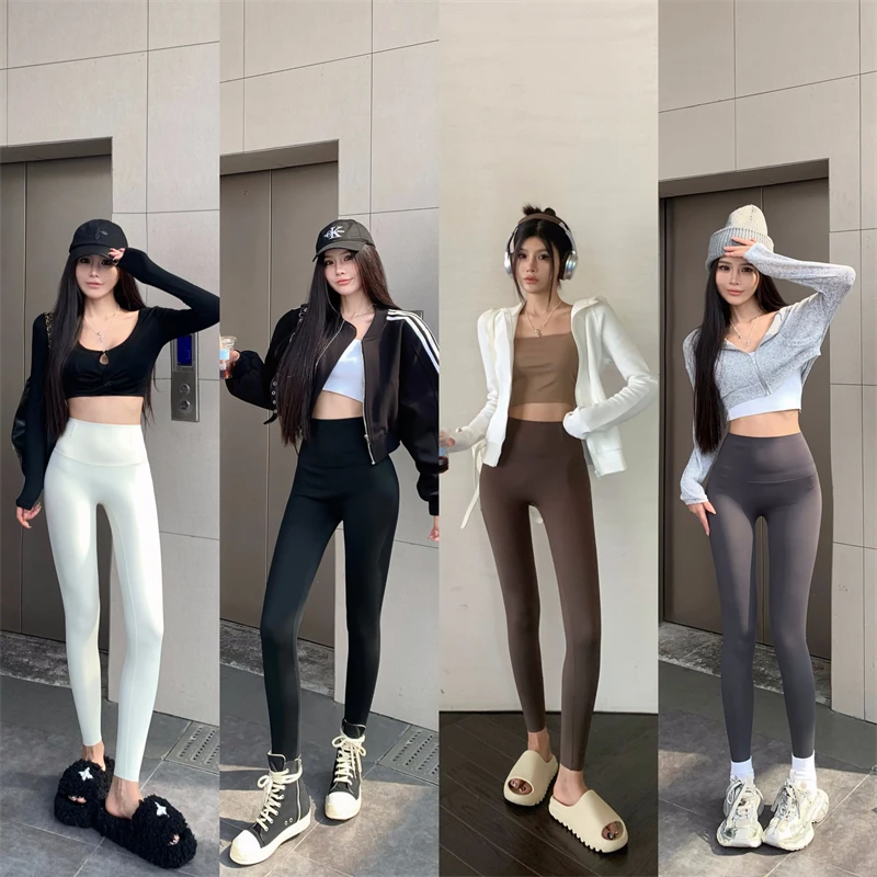 

Брюки из коровьей кожи с высокой талией, спортивный бот для йоги для женщин, верхняя одежда с контролем живота, подтягивающая ягодицы, осень 2025 г.