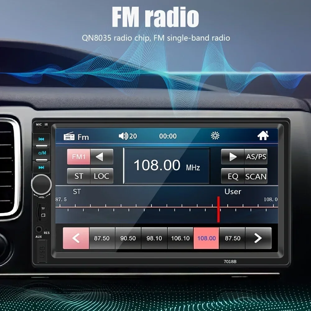 Bileeko 2 DIN Car DVD Player - FM Radio, Mirror Link, EQ, Line-In Aux, Universal Fit with Backup Camera