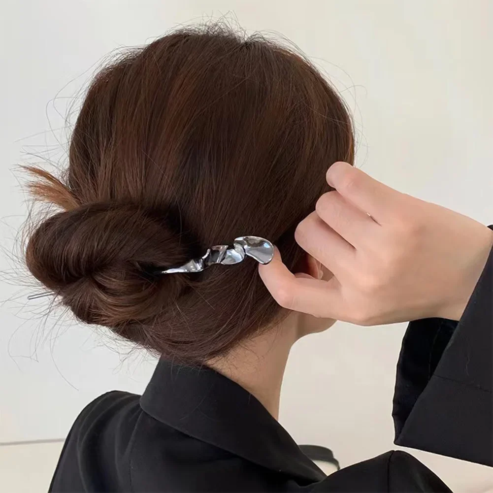 Vintage Chinese Style Hairpins Minimalist Metal Geometric Hair Stick Women Hair Clip Pin Fashion Elegant Hair Accessories Gifts