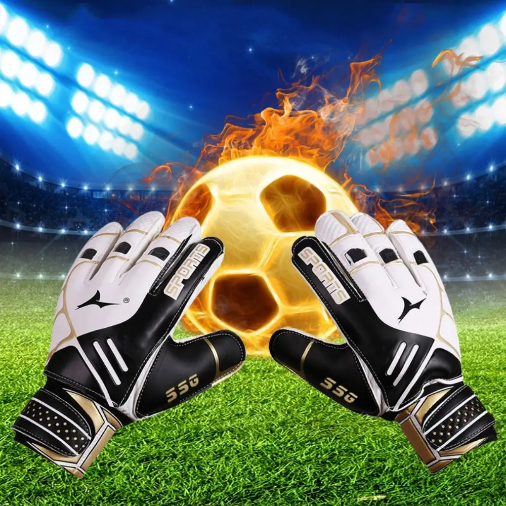 

Latex Kid's Soccer Goalkeeper Gloves Full Finger Protection Soccer Goalie Kids Goalkeeper Glove Thickened with Strong Grip