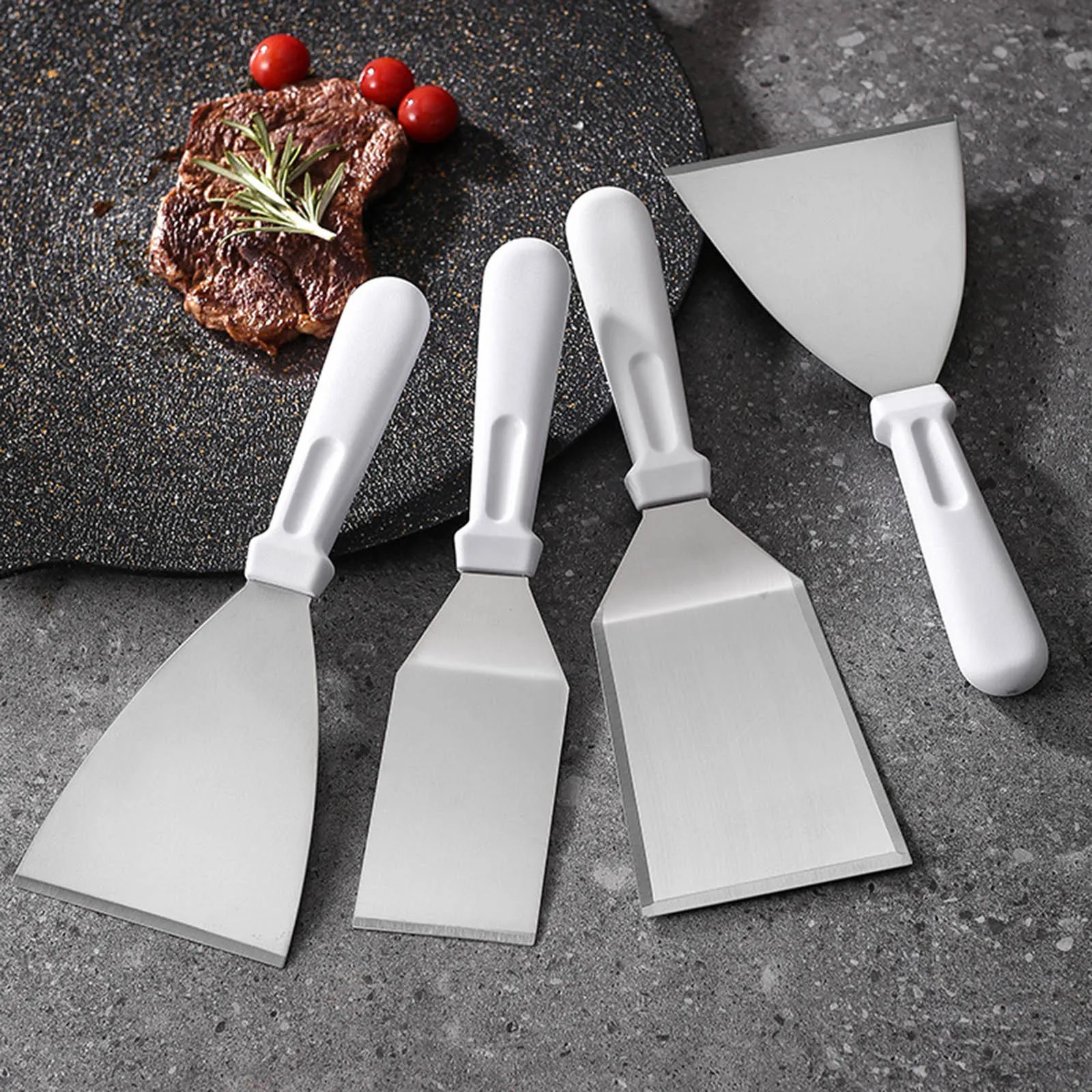 

Stainless Steel Steak Fried Shovel Spatula Pizza Peel Grasping Cutter Spade Pastry Bbq Tools Barbecue Multi-Functional Tool