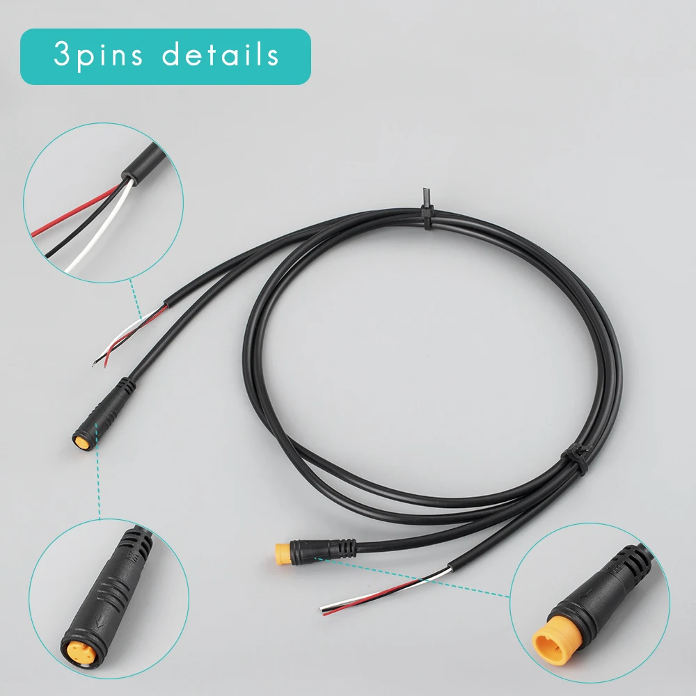 Julet Waterproof Cable 2/3/4/5/6 Pin for Electrical Ebike Waterproof Cable for Ebike Light Throttle Ebrake Display