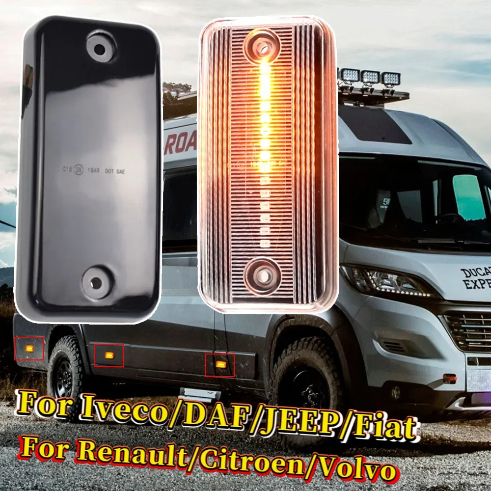 LED Dynamic Side Marker Light Signal Blinker For Iveco Fiat Ducato Citroen Relay Peugeot Boxer Renault VOLVO