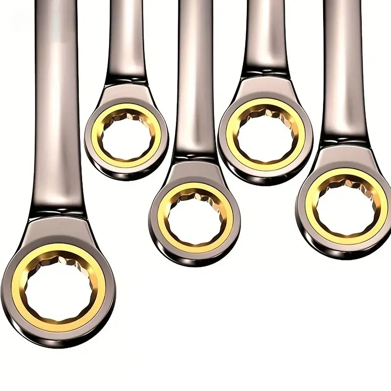 Ratchet wrench, double-ended universal type, open cross-slot wrench, four-layer precision electroplating, repair tool image 5