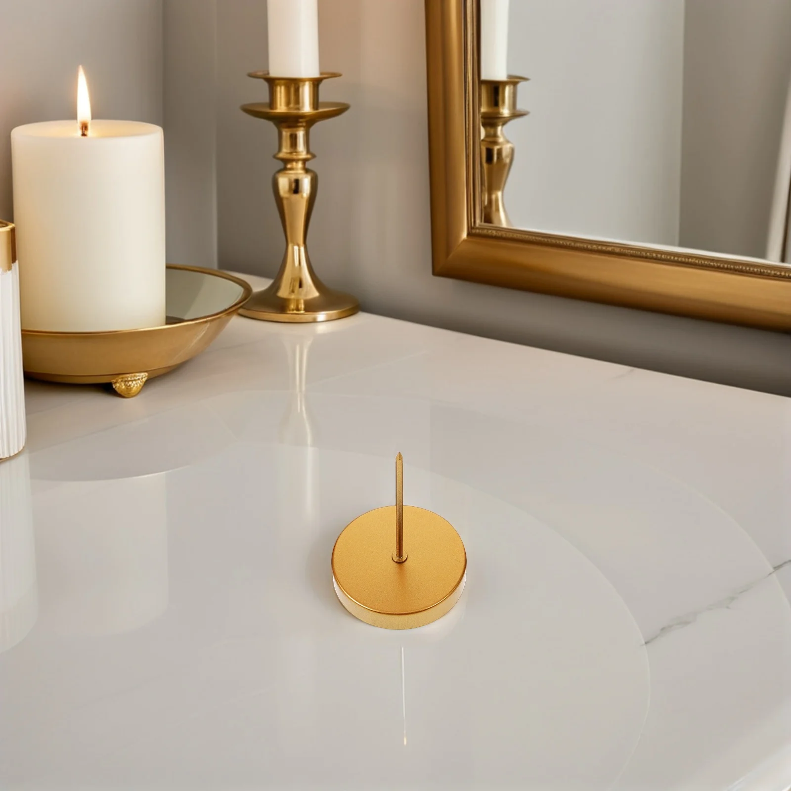 4 قطعة أصحاب تفتق المعادن النمط الفرنسي 3.14X2.36 ''سبائك لإكليل الجدول محور الطرف الديكور حامل مع إكليل سبايك #3