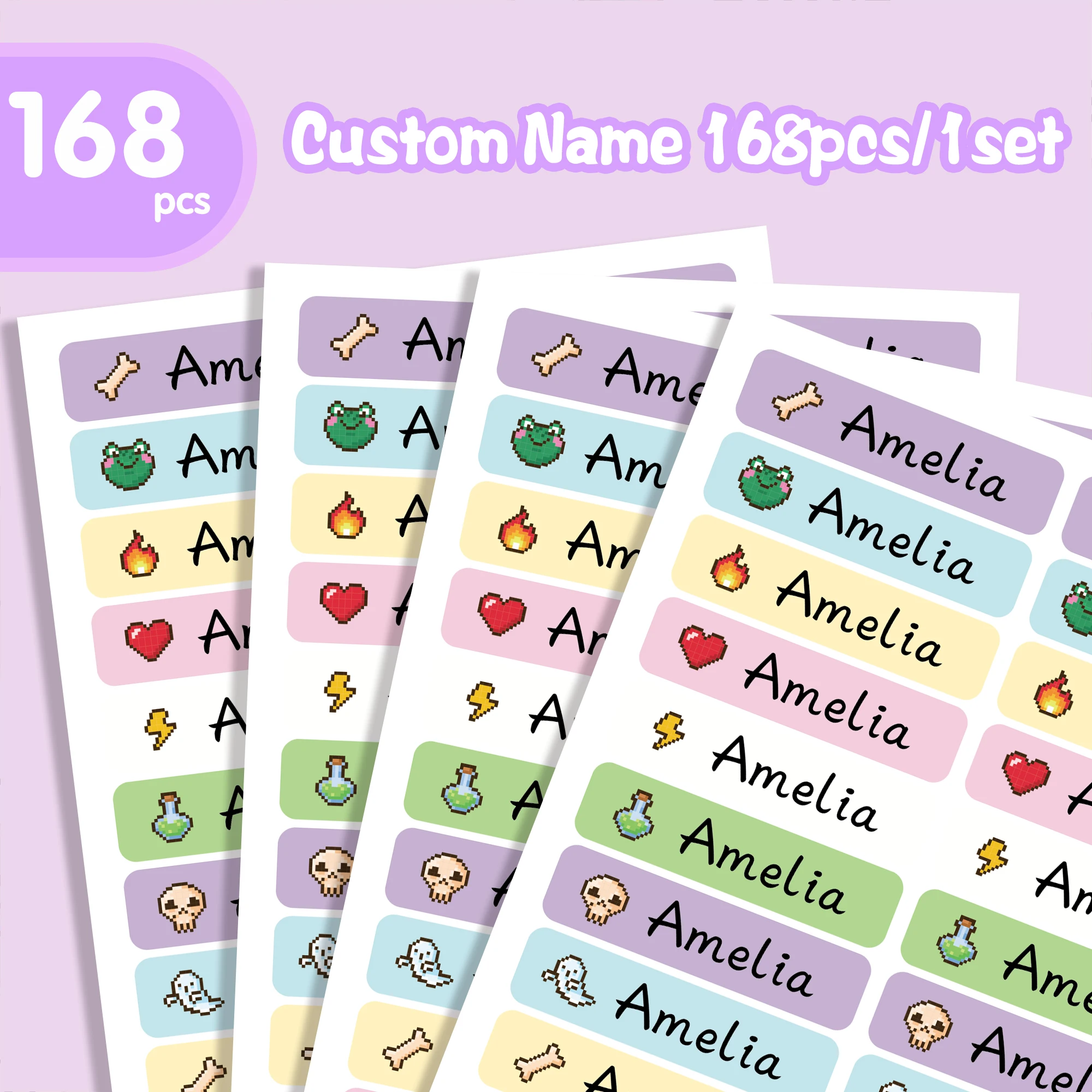 84/126pcs love Personalized Bottom Stickers Customized Tag Customized Label Personalized Patches For Office Supplies