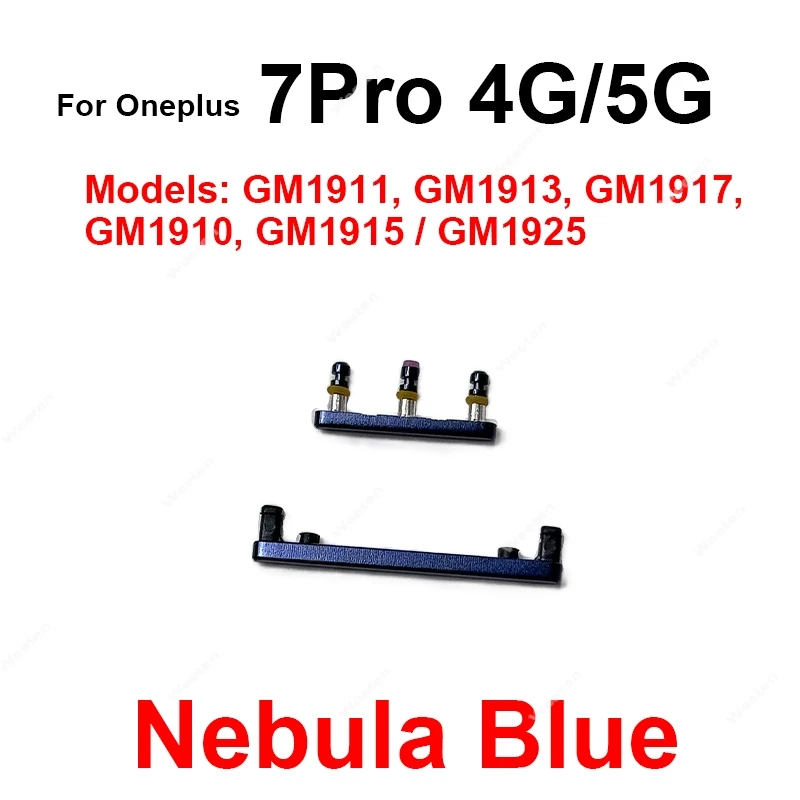 1 Set Side Volume +Power ON/OFF Mute Side Buttons Key For Oneplus 1+ 7 7T Pro 7Tpro Volume Power Mute Buttons Replacement Parts