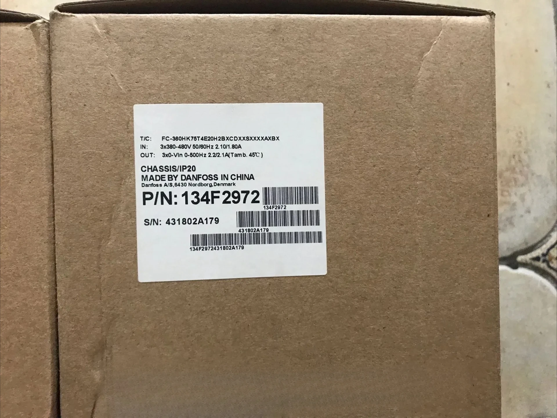 Danfoss Frequency Converter FC-360HK75T4E20H2BXCDXXSXXXXAXBX Three-phase 0.75KW