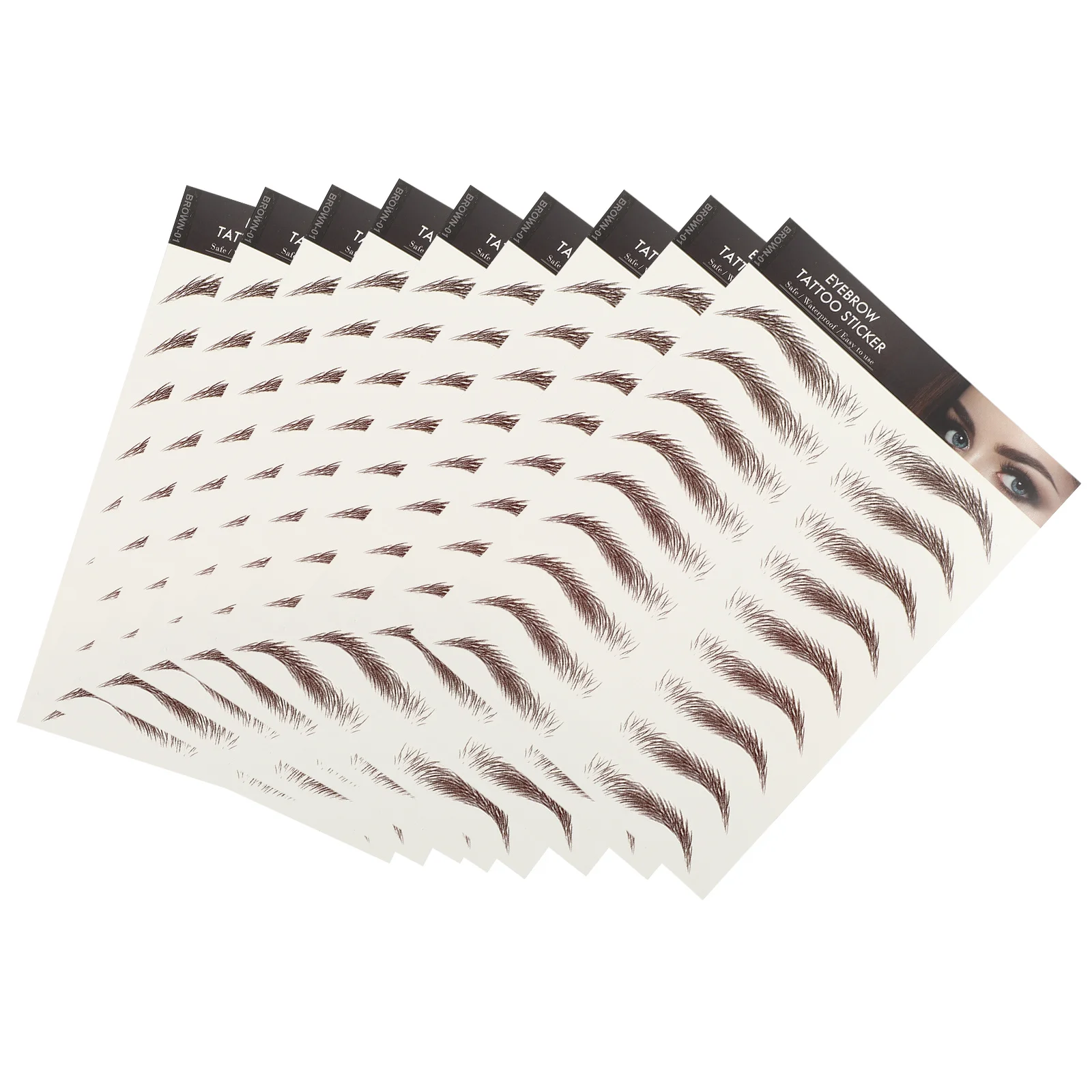 

Temporary Brow Tattoos 9 Sheets Imitation Eyebrow Stickers Waterproof Realistic Full Brows Easy to Use for Beginners Flatter Any