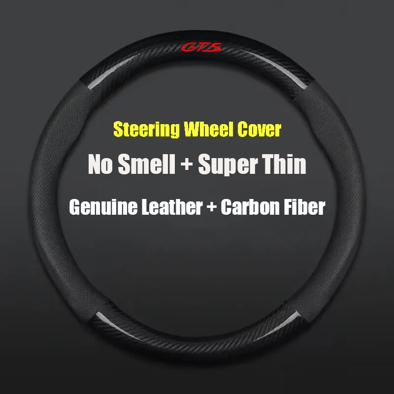 

Non-slip Car Steering Wheel Cover Carbon Fiber Ultra-thin For Porsche GTS Panamera Carrera Macan Boxster Cayman Cayenne 911 718