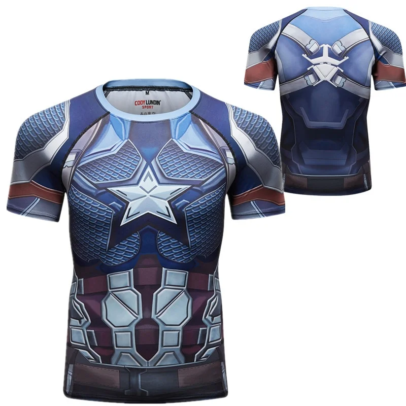 Theme sports tight fitting short sleeved T-shirt round neck slim fit breathable fitness running casual wear view 5
