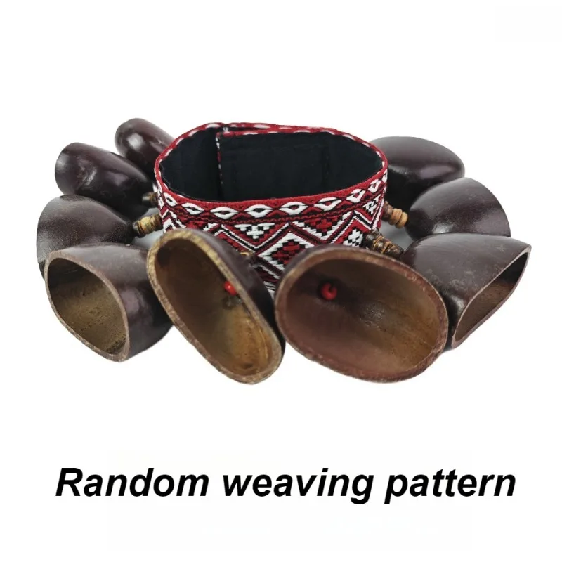 Natural Nut Shell Bracelet Bell Handmade Foot Tambourine Meditation Sound Healing Waist Chain Ethnic Percussion Accompaniment