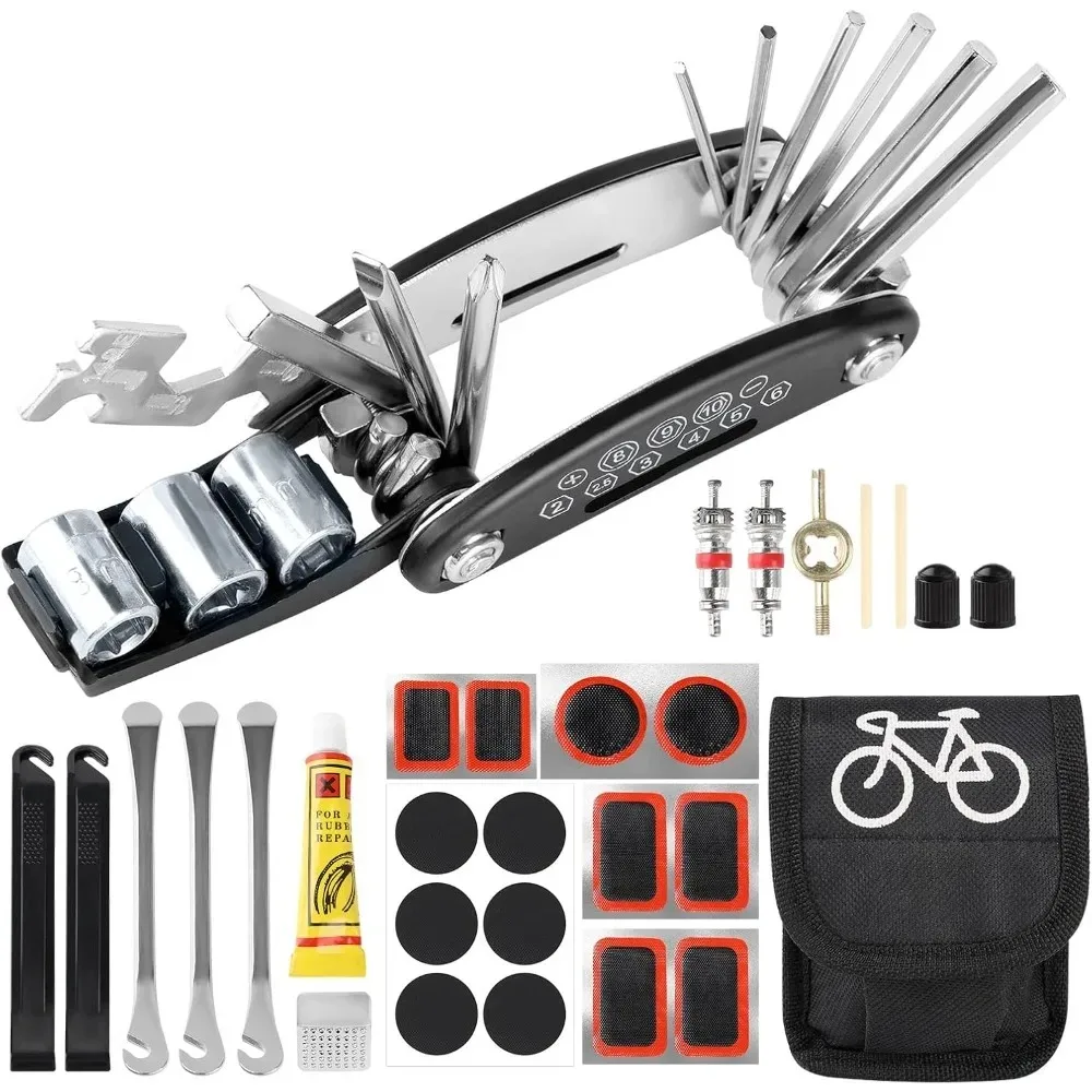 Bicycle Repair Tool Kit Set for Mountain Biking Camping Adventures with Essential Tools  for Biking Enthusiasts Perfect Gift