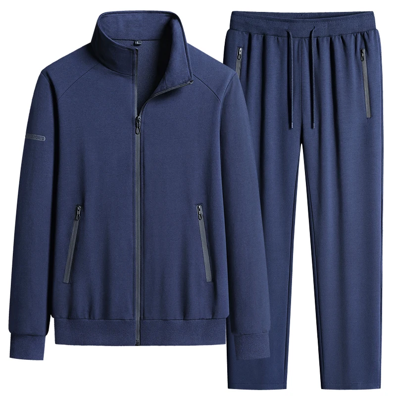 

Autumn New Men's Casual Sports Sets High-quality Cardigan Sweatshirt+pants Middle-aged and Elderly Men Oversize 8XL 7XL Sets