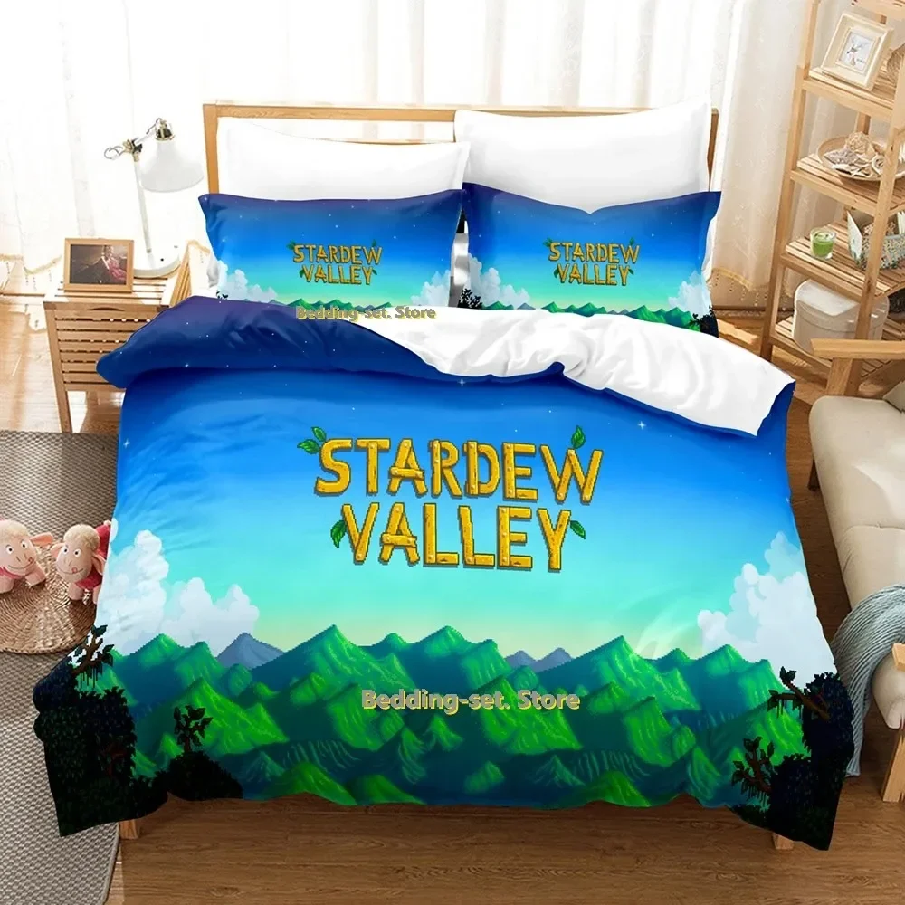 2024 Stardew Valley Bedding Set Single Twin Full Queen King Size Bed Set Adult Kid Bedroom Duvetcover Sets Game Bed Sheet Set - view 4