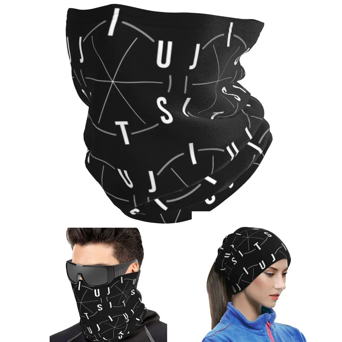 Jiu Jitsu BJJ Circle White Light Bandana Neck Cover Printed Face Scarf Multi-use Face Mask Unisex Adult All Season