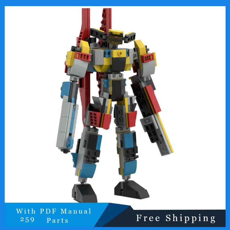 

259 деталей, креативные крутые строительные блоки Mech Man, модель для взрослых и детей, креативная образовательная сборка «сделай сам», подарок на день рождения, Рождество