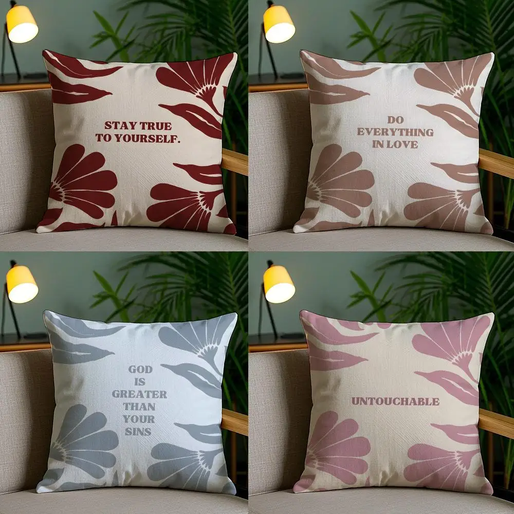 Sentence Sample Motivational Cushion Cover Cushion Cover Soft Washable Pillow Case Multi-Scene For Couch Bed Travel Office Use