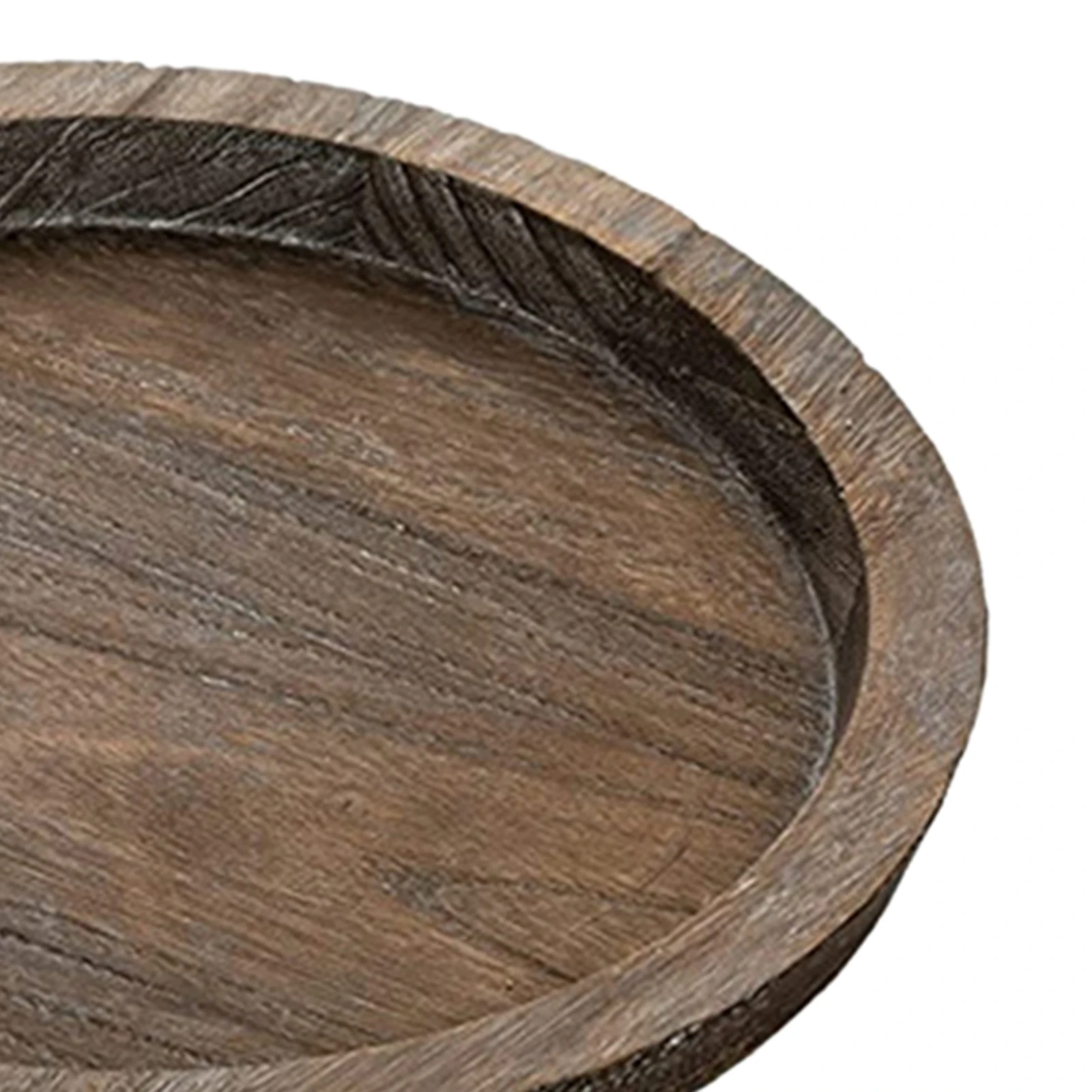 Round Natural Wooden Tray Wood Plate Tea Food Server Dishes Water Drink Dish Bamboo Display Tray for Tea Bread Fruit