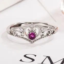 925 Sterling Silver Crown Flower Adjustable Rings For Women Wedding Vintage Luxury Quality Jewelry Accessories Jewellery