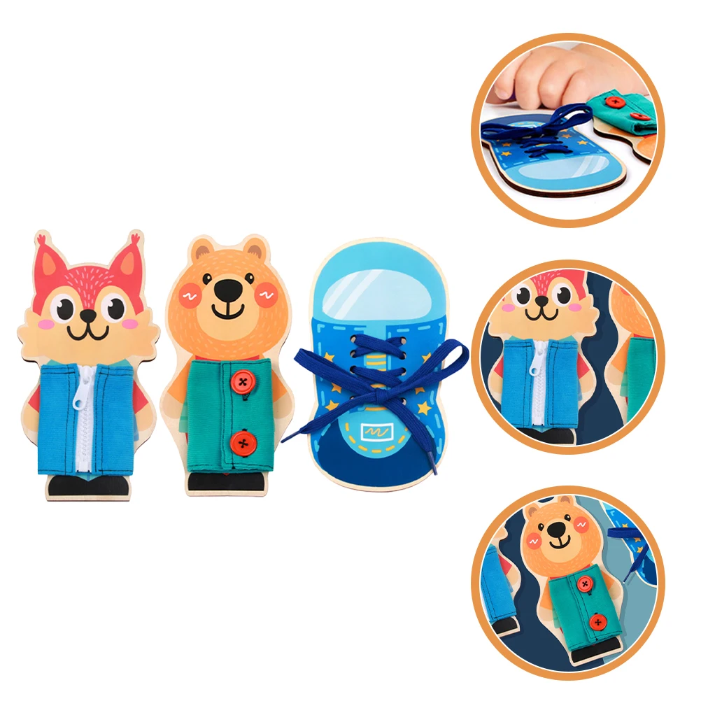 Vroegschoolse educatie Druk bord Houten speelgoed Peuters Leervaardigheden Fijne motoriek Schoenbindset Oefen Activiteitencentrum voor kinderen