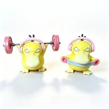 Figurine Pokémon Psyduck Série Sport et Fitness, Décoration de Voiture, Cadeau Amusant pour Amis