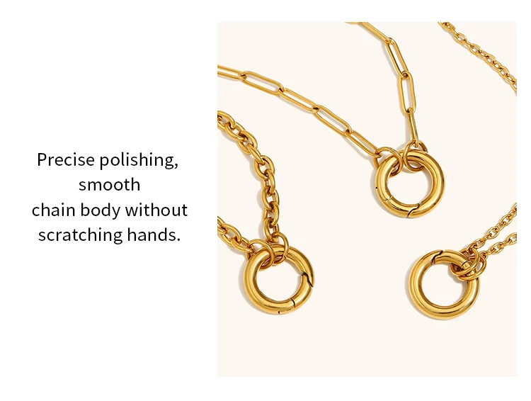 La. Muses Chain Styles Large O-Shaped Spring Buckles DIY Necklaces Stainless Steel Women's Fashion Waterproof Jewelry Gifts