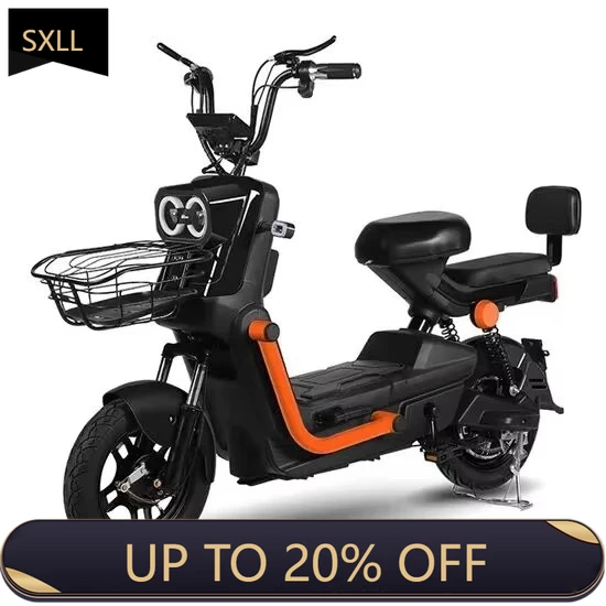 

SXLL 350W two-seat China factory wholesale electric motorcycle two-seat electric scooter 14-inch electric bicycle