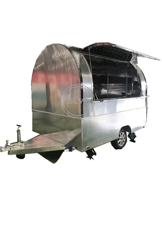 

Stainless steel 2.2m mobile trailer mobile food cart fast food truck