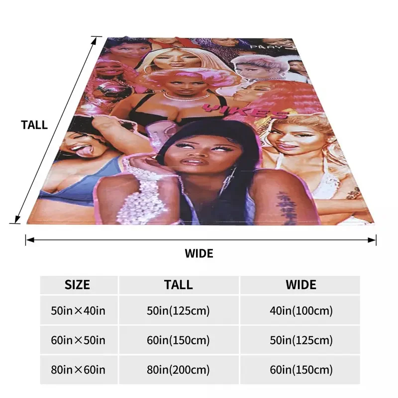 Nicki Minaj Blankets Fleece Spring/Autumn Portable Super Warm Throw Blankets for Bed Travel Bedspreads