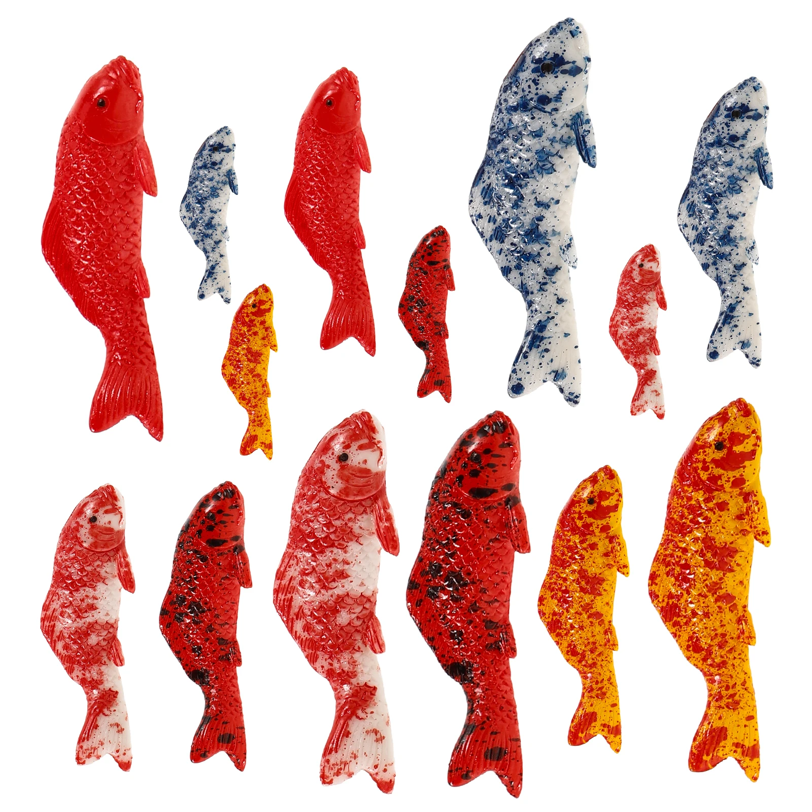 

15pcs Simulated Koi Decorations Realistic Resin Fish Figurines Home Office Aquarium Garden Tabletop Miniature Animal Craft