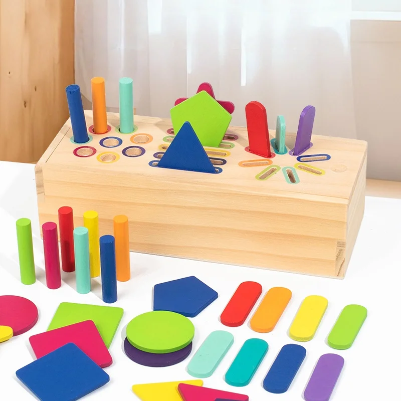 Wooden Matching Toys Montessori Color Sorting Stick Balance Toy Fine Motor Skills Math Learning Educational Kids gallery 3