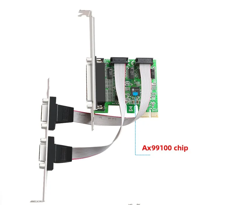 AX99100 PCI-E Serial Parallel Card Dual COM RS232 LPT Printer Port for Industrial Control