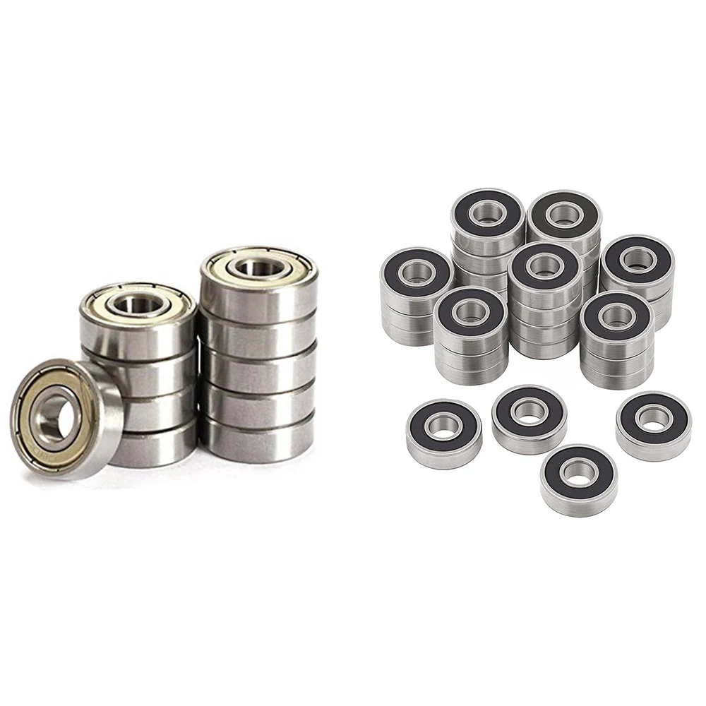 50Pcs Bearing 8X22x7mm Metal Seal And ABEC-3 Precision Grade Chromium Steel Deep Groove Ball Bearing