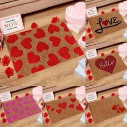 VIKAMA American Valentine's Day Series Crystal Velvet Carpet Love Door Mat Festive Holiday Home Decoration Mat Gift Wedding Mat