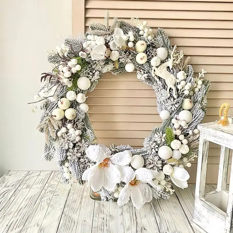 Flocking PE Decorative Wreath, Christmas Wreath, Indoor Hotel Front Desk, Shopping Mall Decoration, Creative DIY Ornament, 50-80